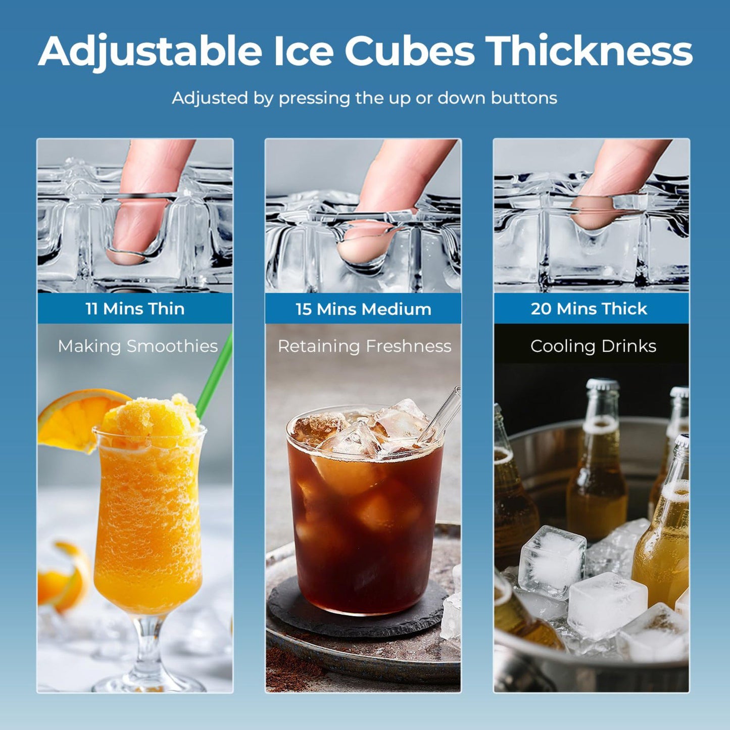 Auseo 80Lbs/24H Commercial Ice Maker Machine With 22Lbs Ice Storage Capacity, Compact Freestanding Under Counter Self Cleaning Stainless Steel Ice Machine for Home/Bar/Restaurant