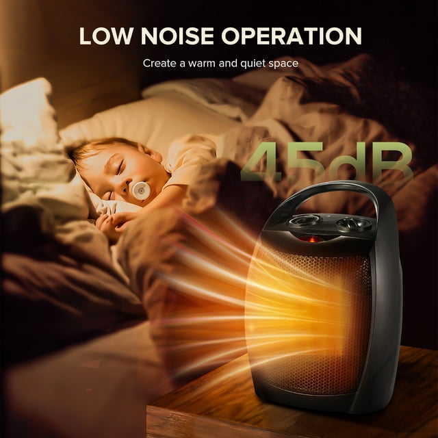 Auseo Small Space Heater for Indoor Use, Electric Ceramic Space Heater