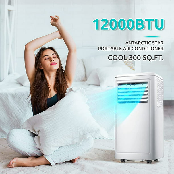 Auseo 6000BTU Portable Air Conditioner - Remote Control, Cools 300sq.ft, Quiet Operation, Window Fan - Bedroom, Office, Home, Dorm