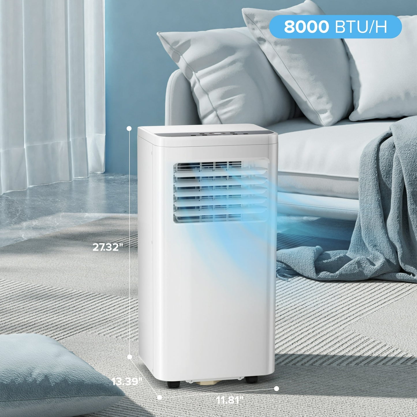 Auseo 5000BTU (8000BTU ASHRAE) Portable Air Conditioner/Dehumidifier/Fan/Sleep, 4-in-1 Portable AC Unit, Remote Control