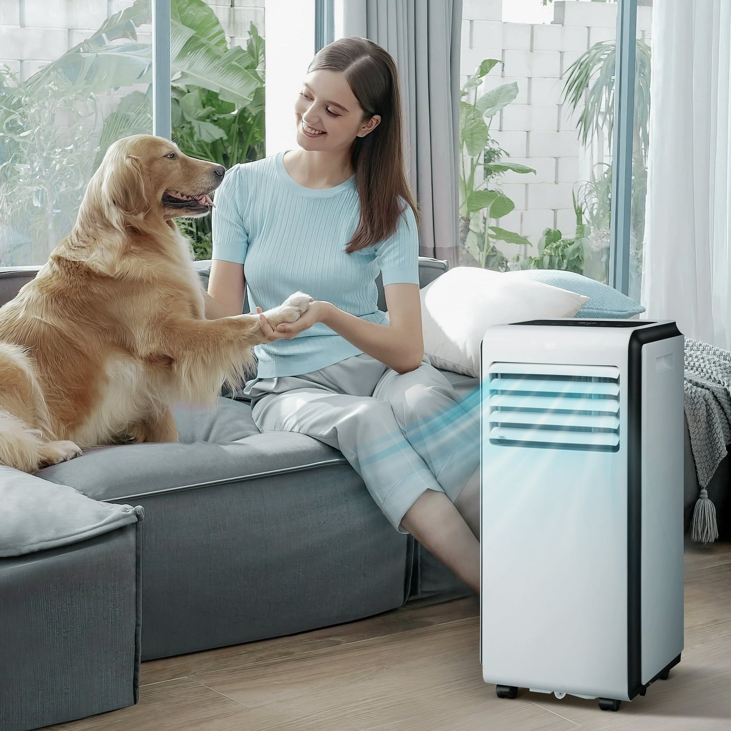 Auseo 5000 BTU (8000 BTU ASHRAE) Portable Air Conditioner, 3-in-1 Air Cooler, Dehumidifier & Fan Mode