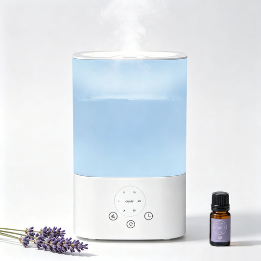 Auseo 3.2L Cool Mist Humidifier, Top Fill Humidifier for Bedroom & Baby Nursery, 360° Adjustable Nozzle & 7 Color LED Night Light, Quite & Multiple Mist Levels Humidifier, 40H Runtime, BPA Free
